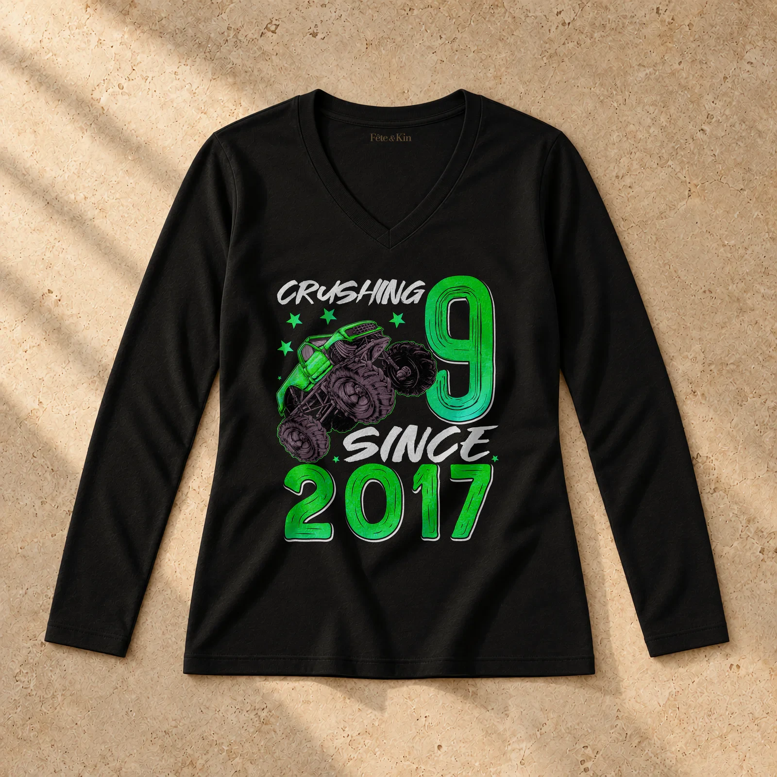 Gift For 9 Year Old Boys – Shirts For 9 Year Old Boy – Women's Long Sleeve V-Neck T-Shirt