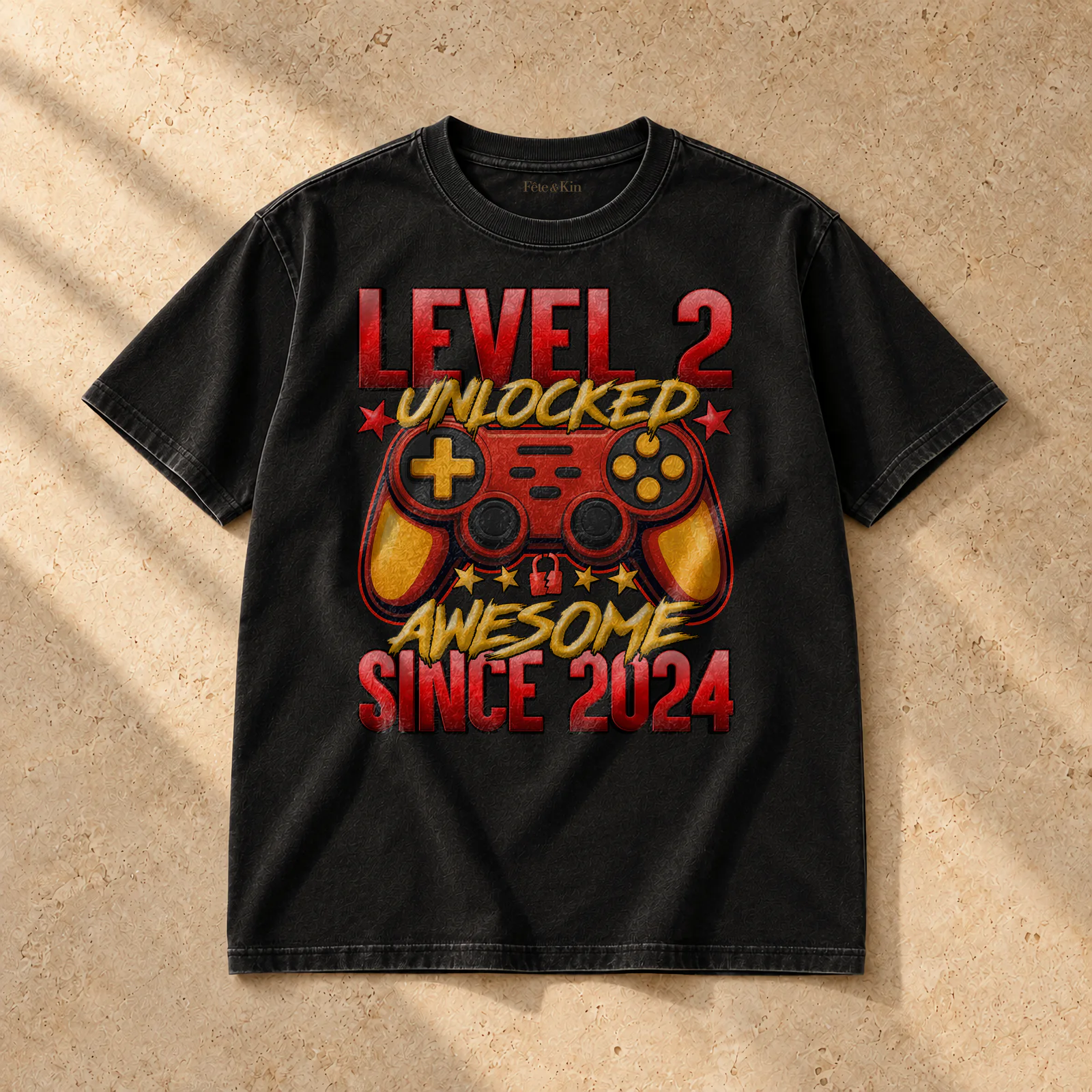 2 Year Old Gifts – 2 Birthday Shirts – UNISEX VINTAGE MINERAL WASHED T-SHIRT